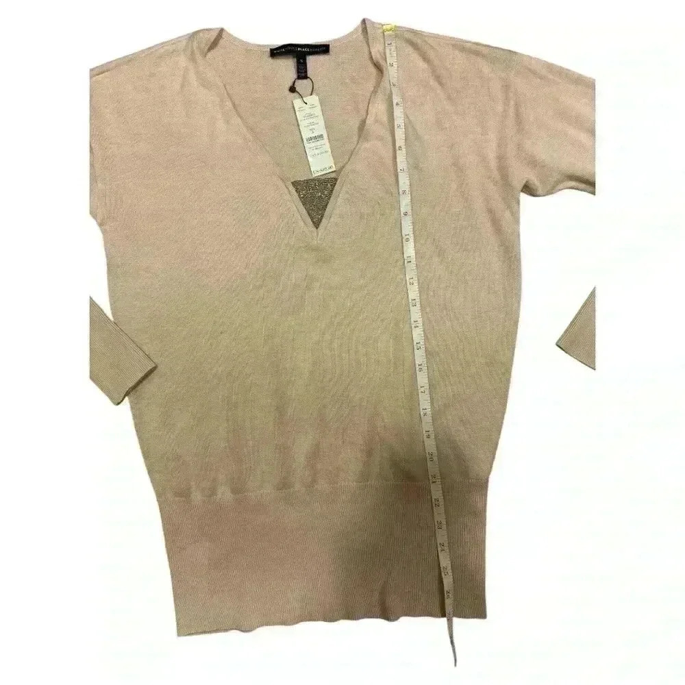White House Black Market V-Neck Ball Chain Tunic Size Small NWT - Picture 10 of 13